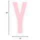 Blush Pink Letter (Y) Corrugated Plastic Yard Sign, 30in